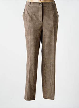 Pantalon droit stretch taille normale marron YEST femme