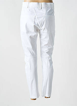 Pantalon slim tissage popeline taille haute blanc SEMIOLOGY femme