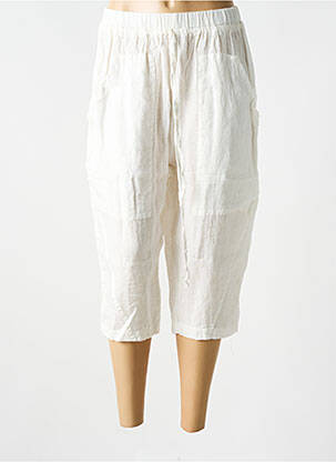 Pantacourt taille haute taille haute blanc LUUKAA femme