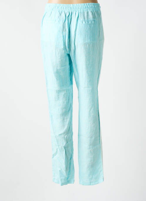 Pantalon droit tissage crêpe taille haute bleu MALVIN femme