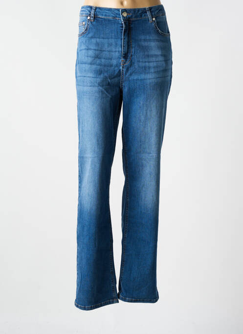 Jeans coupe droite stretch taille normale bleu YEST femme