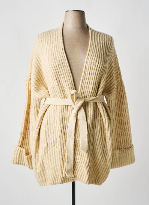 Gilet manches longues beige YEST pour femme