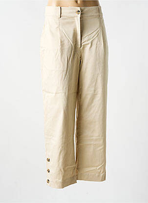 Pantalon large fermeture zippée sous rabat boutonné taille normale beige MASAI femme