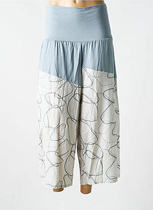 Pantalon large tissage popeline taille normale bleu ELSEWHERE femme