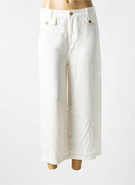 Pantalon 7/8 tissage popeline taille normale blanc ZIBI LONDON femme