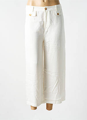 Pantalon 7/8 tissage popeline taille normale blanc ZIBI LONDON femme