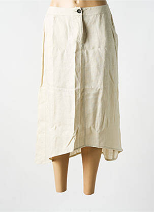 Jupe longue coupe droite beige SEMIOLOGY femme