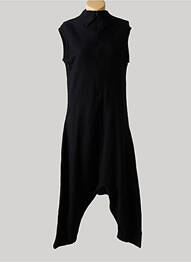 Combi-pantalon fermeture boutonnée sur le devant manches courtes noir LOTUS EATERS femme
