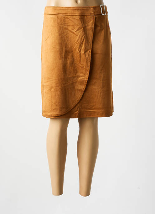 Jupe mi-longue coupe droite marron ESQUALO femme