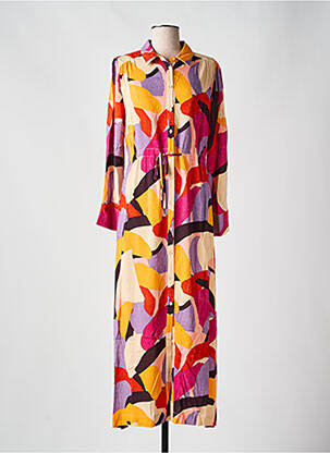 Robe longue manches longues manches longues orange GRACE & MILA femme
