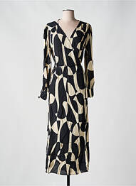 Robe longue manches longues manches longues noir GRACE & MILA femme