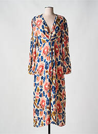 Robe longue imprimé fantaisie manches 3/4 rose GRACE & MILA femme