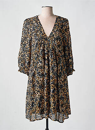 Robe mi-longue coupe fluide manches 3/4 noir FREEMAN T.PORTER femme