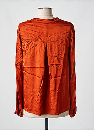 Blouse poignets boutonnés avec fente manches longues orange PAKO LITTO femme