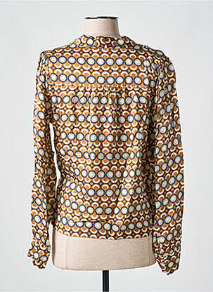 Blouse imprimé fantaisie manches longues marron GRACE & MILA femme