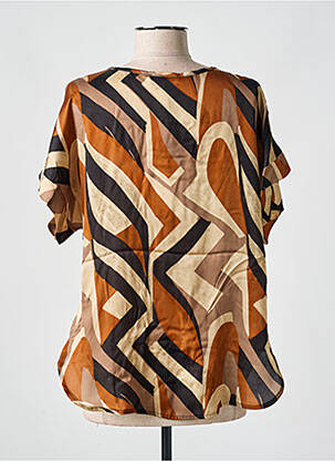 Blouse col v manches courtes beige PAKO LITTO femme