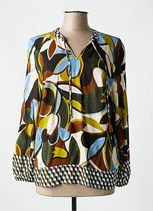 Blouse tissage popeline manches 3/4 marron LE COMTE femme