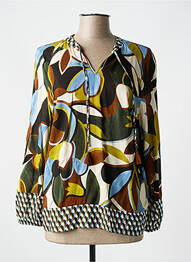 Blouse imprimé fantaisie manches 3/4 marron LE COMTE femme