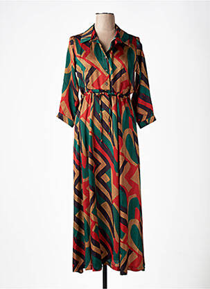 Robe longue manches longues manches longues orange PAKO LITTO femme