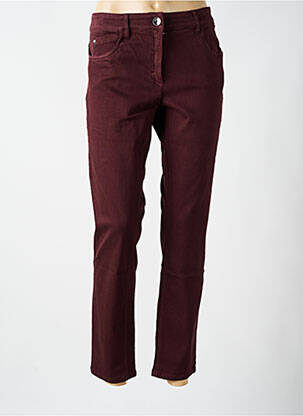 Jeans coupe slim rouge ZERRES pour femme
