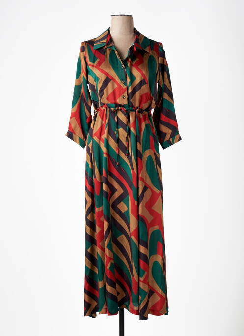 Robe longue manches longues manches longues orange PAKO LITTO femme