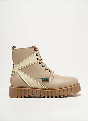 Bottines/boots matière lisse talon de 4 à 6cm beige KICKERS femme