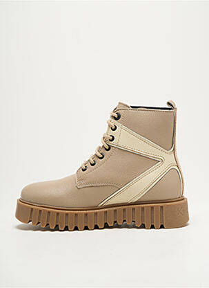 Bottines/boots matière lisse talon de 4 à 6cm beige KICKERS femme