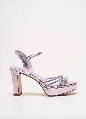 Sandales/nu pieds tissage satiné talon de 7 à 9cm violet TAMARIS femme