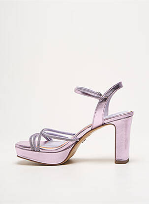 Sandales/nu pieds tissage satiné talon de 7 à 9cm violet TAMARIS femme