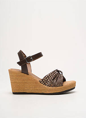 Sandales/nu pieds matière lisse talon de 7 à 9cm marron TAMARIS femme