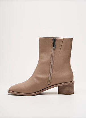 Bottines/boots matière lisse talon de 4 à 6cm beige TAMARIS femme
