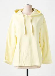 Sweat-shirt à capuche stretch manches longues jaune LAZY & COSY femme