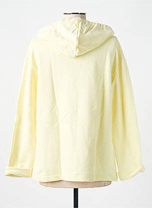 Sweat-shirt à capuche stretch manches longues jaune LAZY & COSY femme