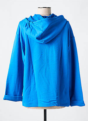 Sweat-shirt à capuche stretch manches longues bleu LAZY & COSY femme