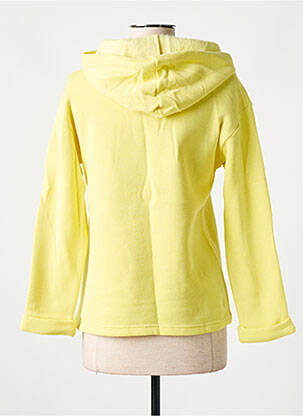 Sweat-shirt à capuche stretch manches longues jaune LAZY & COSY femme