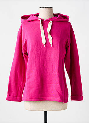 Sweat-shirt à capuche stretch manches longues rose LAZY & COSY femme
