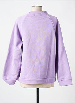 Sweat-shirt broderie manches longues violet LAZY & COSY femme