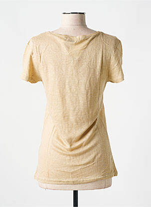 T-shirt col v manches courtes beige LAZY & COSY femme