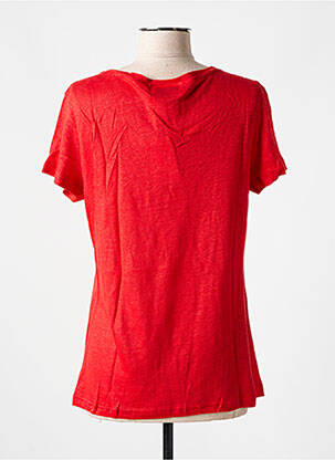 T-shirt col v manches courtes rouge LAZY & COSY femme