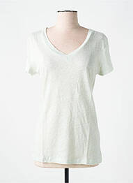 T-shirt col v manches courtes vert LAZY & COSY femme