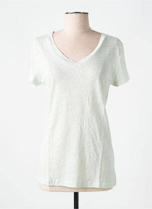 T-shirt col v manches courtes vert LAZY & COSY femme