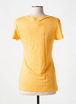 T-shirt col v manches courtes orange LAZY & COSY femme