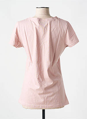 T-shirt col v manches courtes rose LAZY & COSY femme