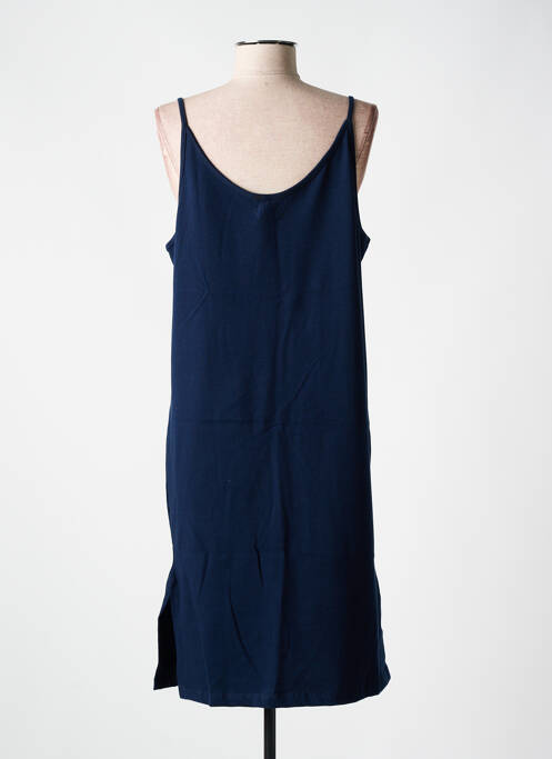 Robe mi-longue col v fines bretelles bleu LAZY & COSY femme