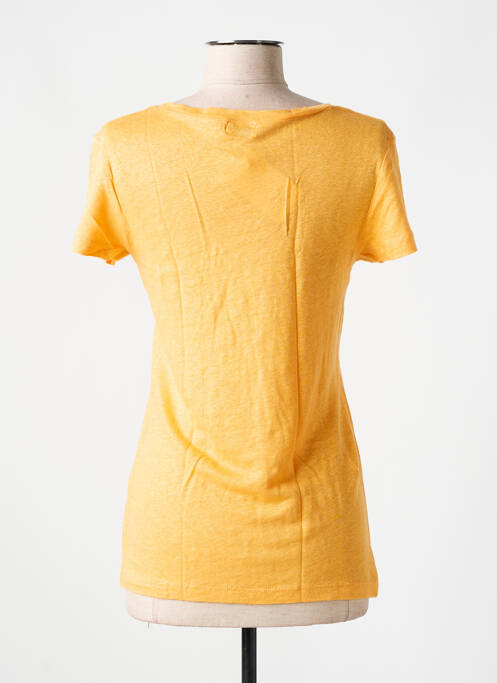 T-shirt col v manches courtes orange LAZY & COSY femme