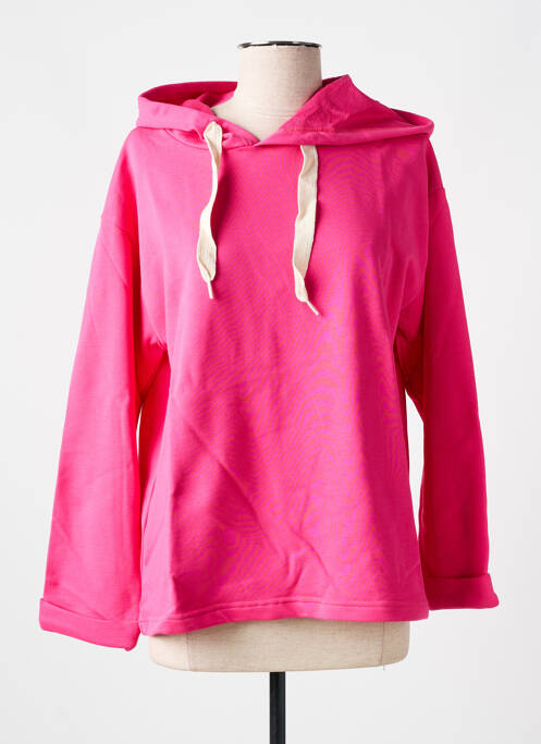 Sweat-shirt à capuche rose LAZY & COSY pour femme