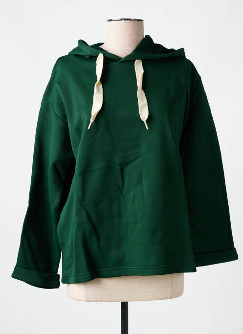 Sweat-shirt à capuche vert LAZY & COSY pour femme