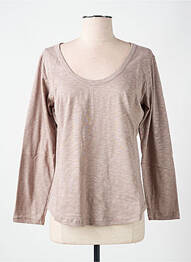 T-shirt manches longues manches longues beige LAZY & COSY femme