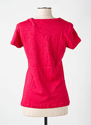 T-shirt col v manches courtes rose LAZY & COSY femme
