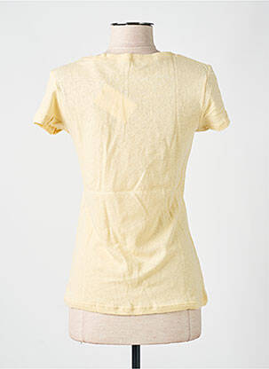 T-shirt col v manches courtes jaune LAZY & COSY femme